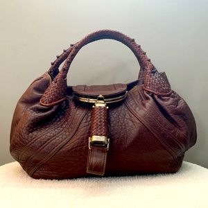 Fendi Nappa leather Cognac Spy Bag
